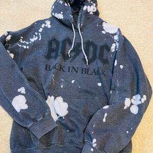 AC/DC Black and White Splatter Hoodie